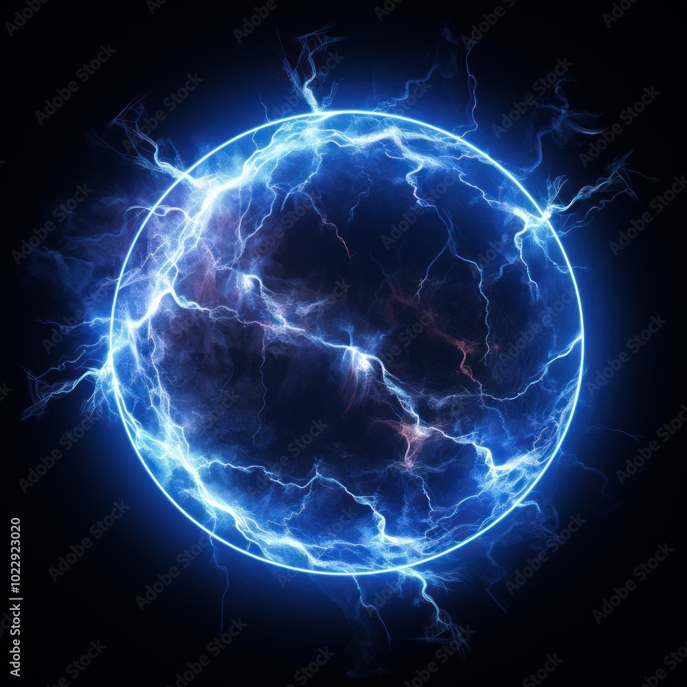 Canvas Prints lightning thunderstorm circle night.