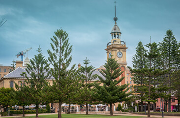 The photo was taken in Newcastle and shows a street view of the city center