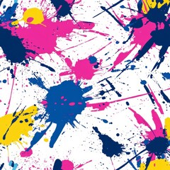 Abstract Colorful Splashes on White Background