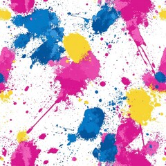 Abstract Colorful Splashes on White Background