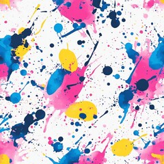 Abstract Colorful Splashes on White Background