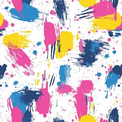 Abstract Colorful Splashes on White Background