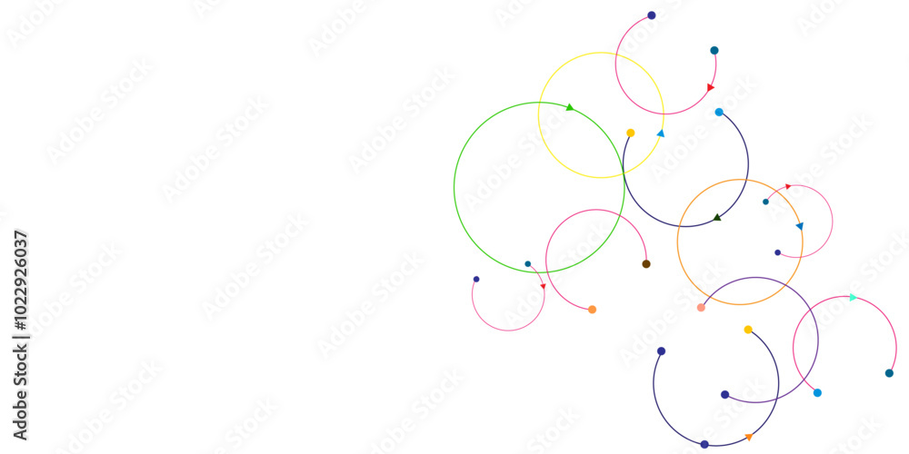Poster Abstract geometric background with plexus circles. Big data visualization and technology background design.