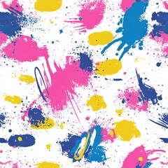 Abstract Colorful Splashes on White Background