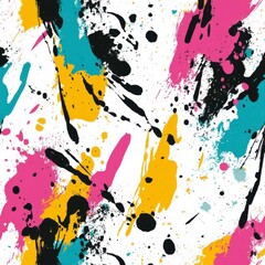 Abstract Colorful Splashes on White Background