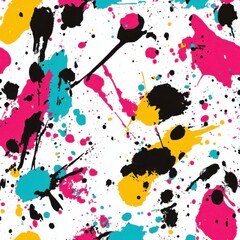 Abstract Colorful Splashes on White Background