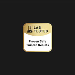 Lab tested label or logo or sign vector isolated. Best lab tested label for product packaging. Best lab tested sign for cosmetic or health product packaging design element.