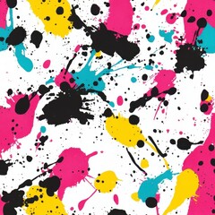 Abstract Colorful Splashes on White Background