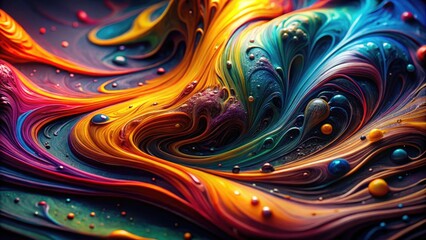 Mesmerizing Abstract Liquid Flow with Colorful Swirls and Organic Patterns on a Dark Background