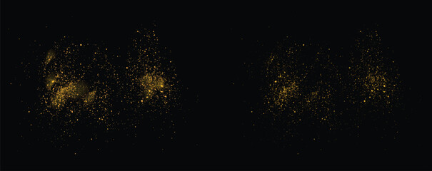 Gold glitter confetti light effect golden color element. vector gold glitter glowing background