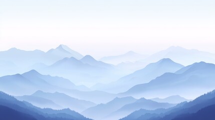 Obraz premium Serene blue mountains landscape, a breathtaking vista of nature's majesty serene
