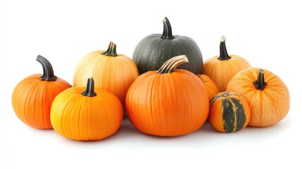 Obraz premium Halloween pumpkins on white background