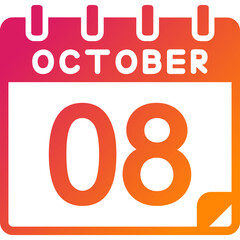 8 October Vector Icon Design