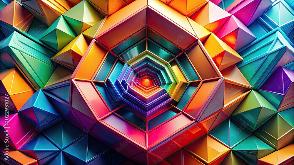 Aufkleber modern abstract element in vibrant colors with geometric shapes for creative design projects