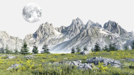 Majestic mountain landscape wallpaper