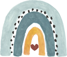 Watercolor rainbow on a white background. Hand-drawn illustration.