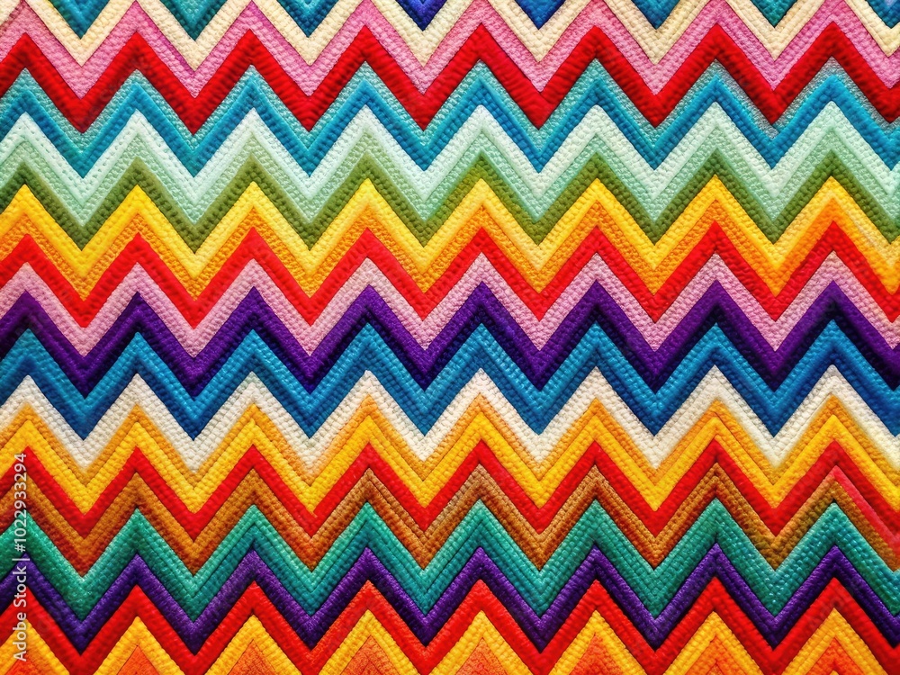 Poster modern chevron pattern in vibrant colors for use in design, backgrounds, and textiles projects
