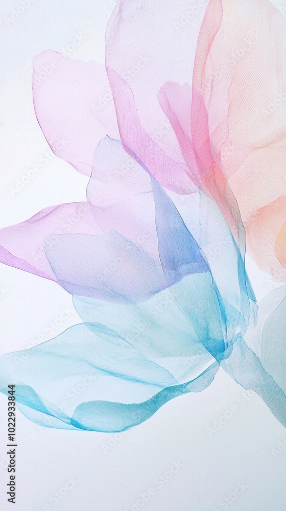 Poster Colorful flower petals are overlapping each other creating a soft and gentle background with a calming and delicate mood