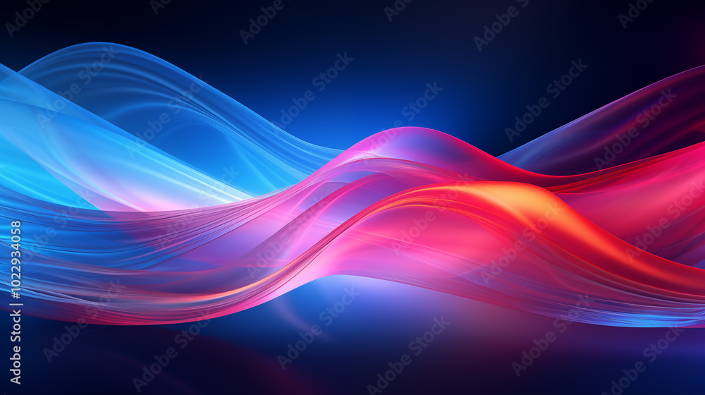 Poster abstract colorful background with waves. abstract background with colorful smooth waving texture