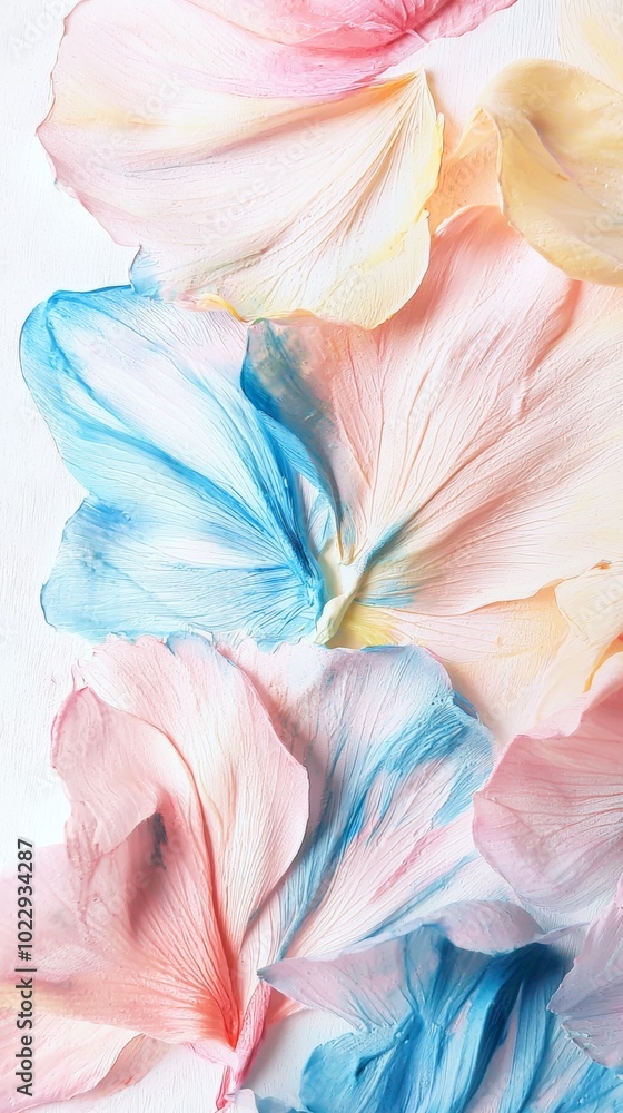 Aufkleber soft and colorful flower petals are overlapping, creating a gentle and harmonious composition. the p