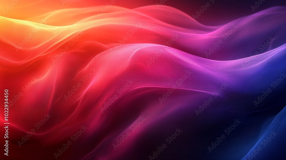 Poster abstract colorful waves background, with flowing lines forming an abstract futuristic technology and
