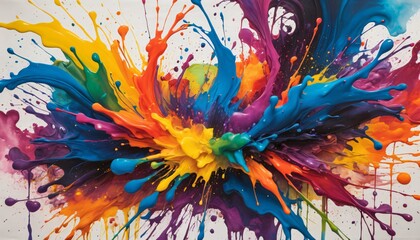 Vibrant Ink Blots colorful illustration background