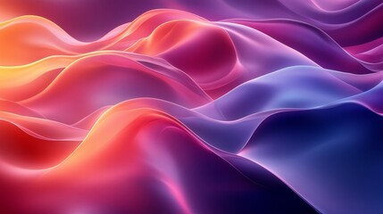 Fototapeta premium Colorful waves gently undulate, creating a dreamy background with vibrant energy