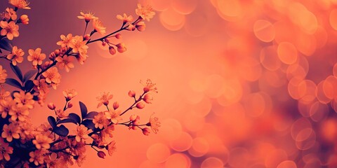 Fototapeta premium Delicate pink blossoms against a dreamy bokeh background.