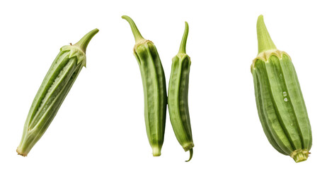 set of okra isolated on transparent background