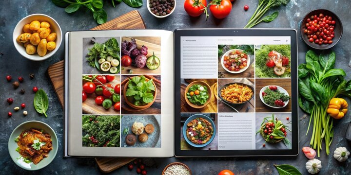 Modern Digital Cookbook Template for Recipe Creation and Culinary Inspiration with Stylish Design Elements - Powered by Adobe