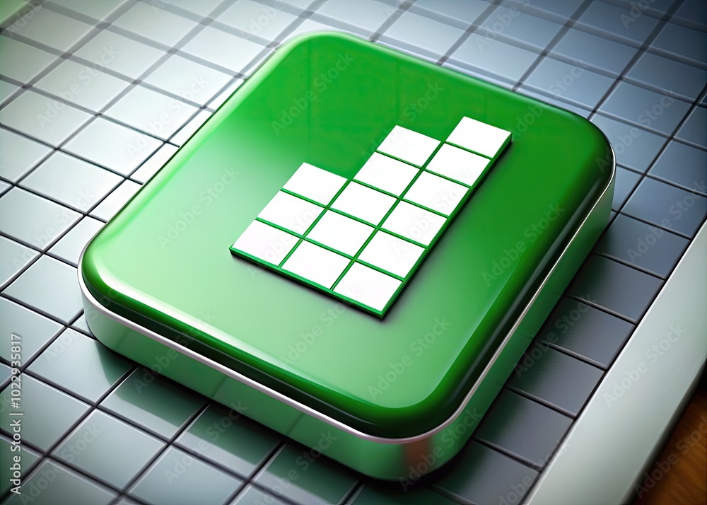 Poster modern excel icon representing data analysis, spreadsheets, and business productivity solutions