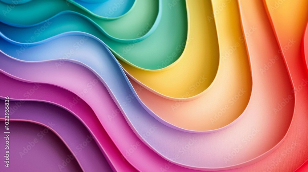 Aufkleber smooth and curved lines are overlapping creating a colorful and minimalist composition, ideal for a 