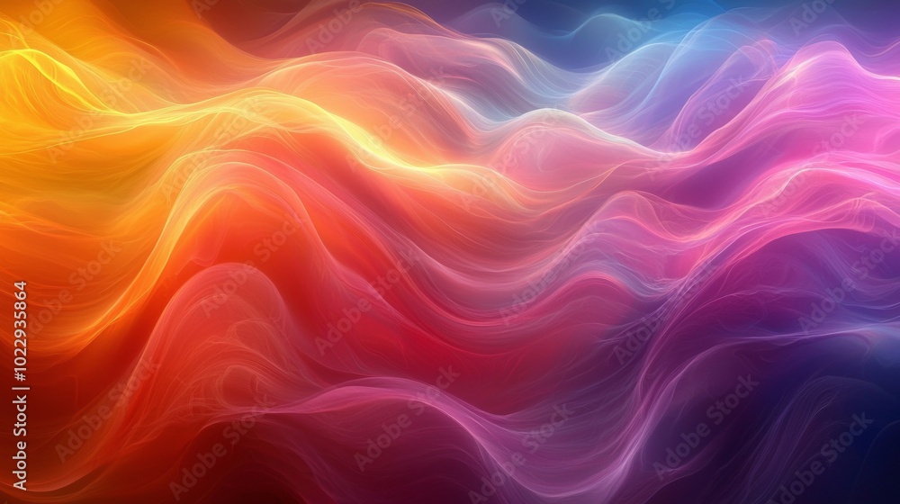Poster colorful flowing waves create a vibrant, dynamic background with a mesmerizing pattern. perfect for 
