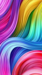 Obraz premium Mesmerizing colorful wave pattern flowing in 3d render, creating dynamic energy with a modern touch. Perfect for any graphic project