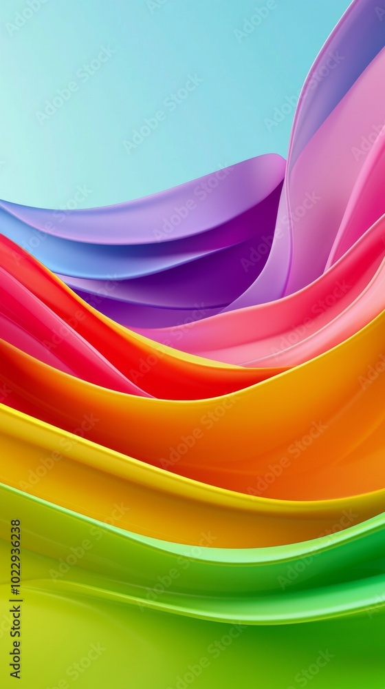 Aufkleber abstract composition with smooth colorful lines flowing and creating a sense of movement, ideal for 