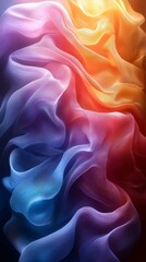 Obraz premium Smooth elegant transparent cloth flowing in the wind creating abstract shapes and folds. Colorful background for your design