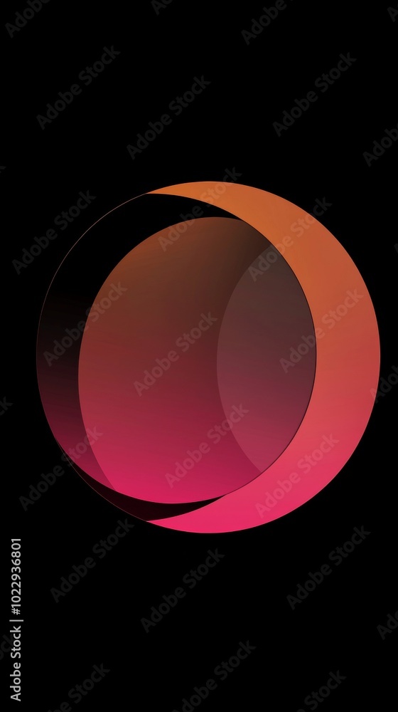 Poster captivating modern abstract background with orange and pink geometric shapes on black backdrop. over