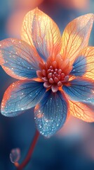 Stunning flower with intricate details and vibrant colors is shown blooming in a captivating display of beauty and elegance. The image evokes feelings of tranquility and wonder