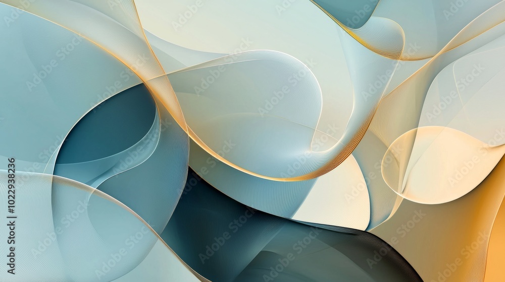 Poster mesmerizing abstract background with smooth waves in blue and orange, perfect for sophisticated pres