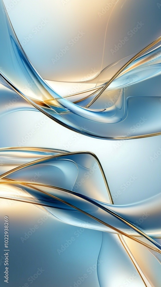 Poster abstract blue and gold lines are flowing gracefully, creating a sense of movement and elegance. the 