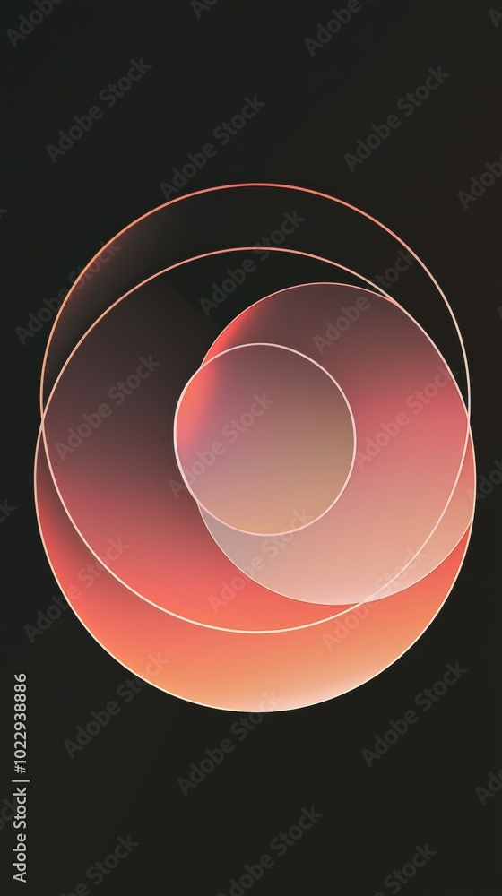 Poster captivating circles with gradient colors ideal for modern projects needing elegance and visual appea