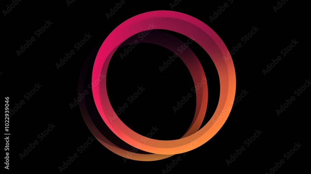 Poster abstract modern graphic element with 2 overlapping circles creating a colorful gradient effect, idea
