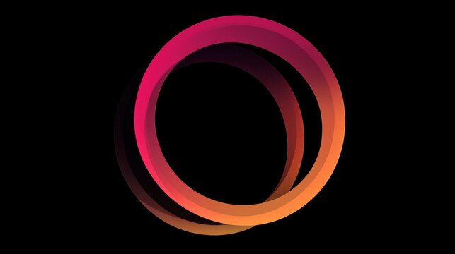 Abstract modern graphic element with 2 overlapping circles creating a colorful gradient effect, ideal for minimalist and vibrant digital art projects