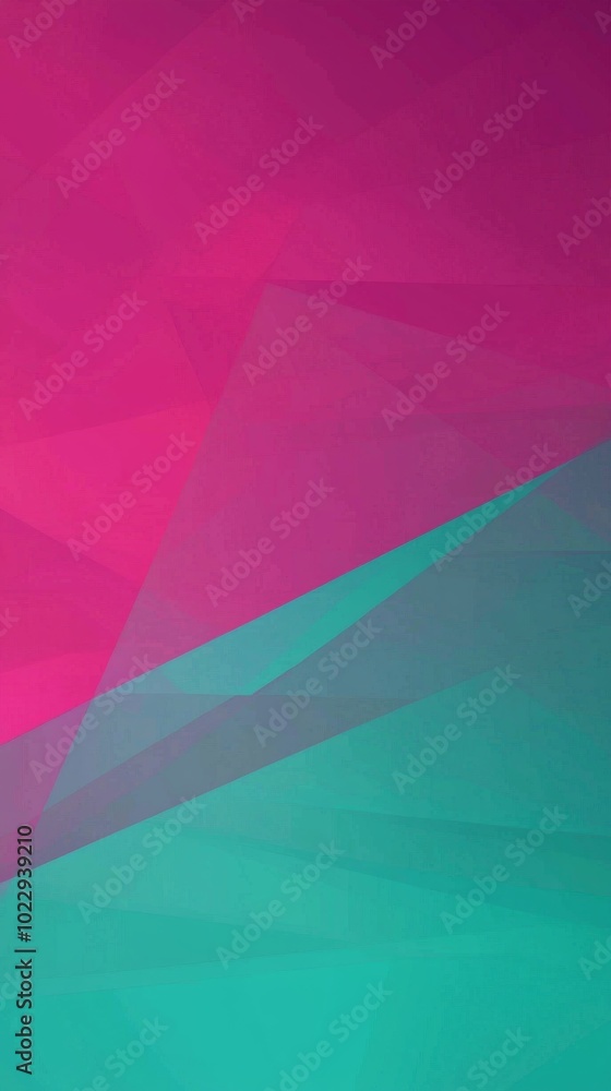 Poster geometric shapes are forming a pink and green abstract background, ideal for websites or print proje
