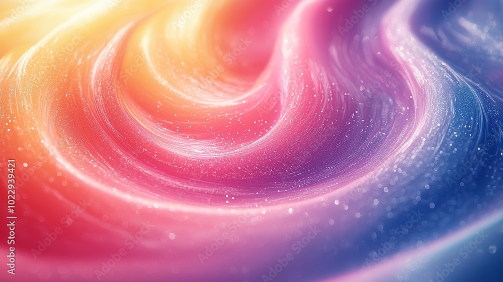 Poster vibrant abstract background with swirling light trails and colorful particles, evoking creativity an