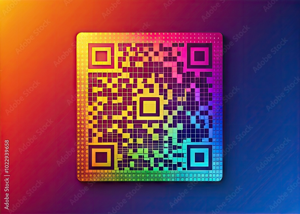 Poster modern qr code design on a clean background for digital marketing and scanning applications