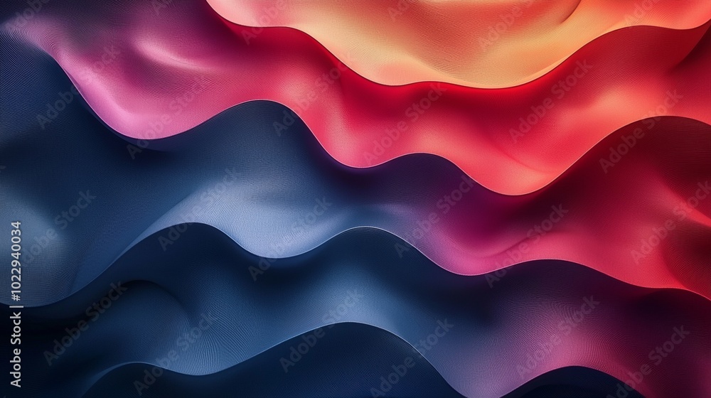 Poster vibrant and dynamic abstract background featuring colorful waves flowing in a smooth, undulating mot