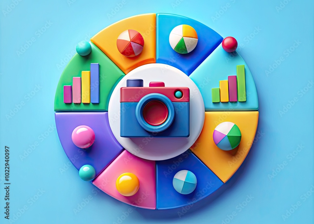 Poster modern segmentation icon design for data analysis and marketing strategy representation