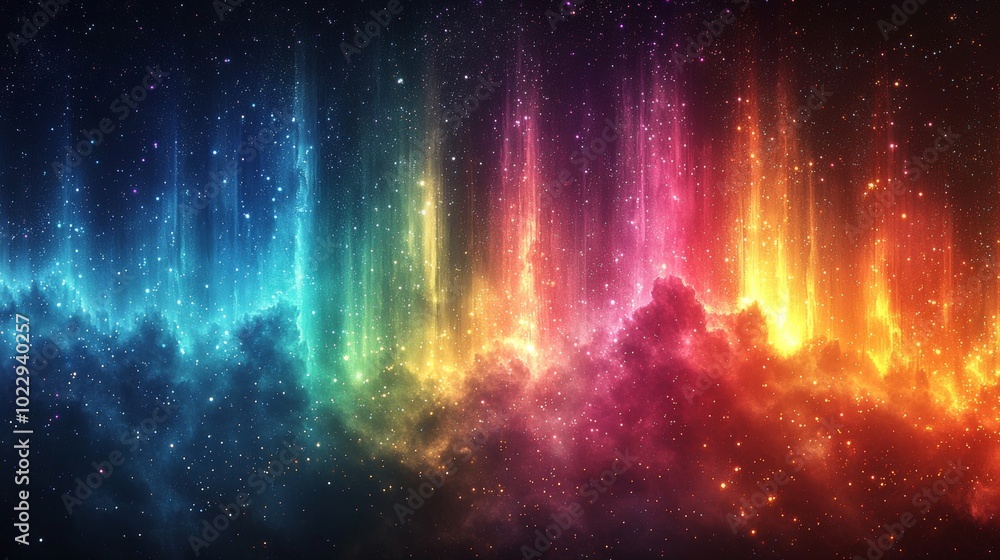 Poster mesmerizing display of the aurora borealis illuminating the night sky, creating a captivating specta