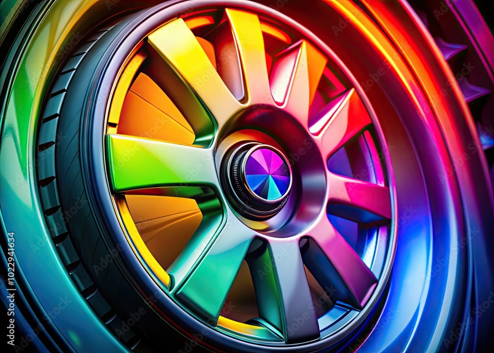 Poster modern wheel logo design featuring circular shape and dynamic elements for branding and identity